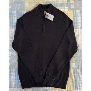 St John's Bay Black Long Sleeve Knitted Zip Up Men's Medium